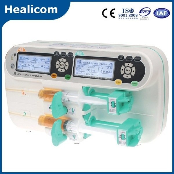 Pompe d'injection électrique de pompe de seringue de perfusion à double canal automatique médicale HSP-9B