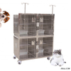 Prix ​​d'usine WTC-03 Cage pour animaux pour clinique vétérinaire Cage pour chat en acier inoxydable 304 avec roue